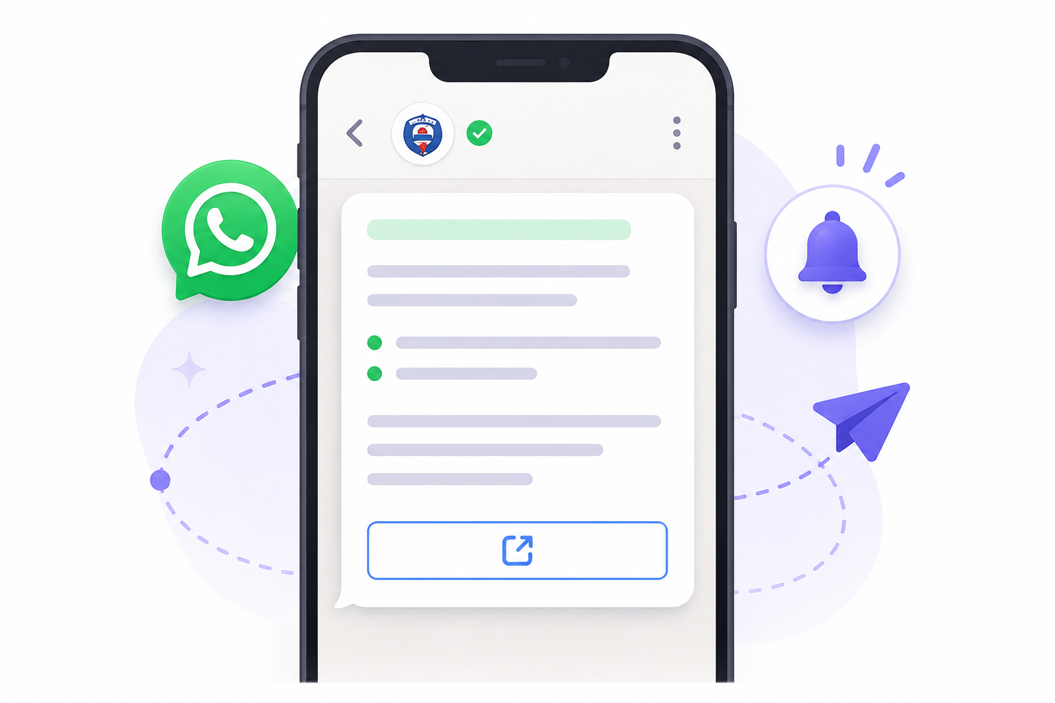 WhatsApp fee reminder message sent to a parent